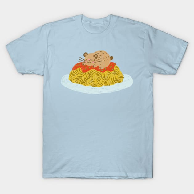 Spaghetti Hamster T-Shirt by voidea